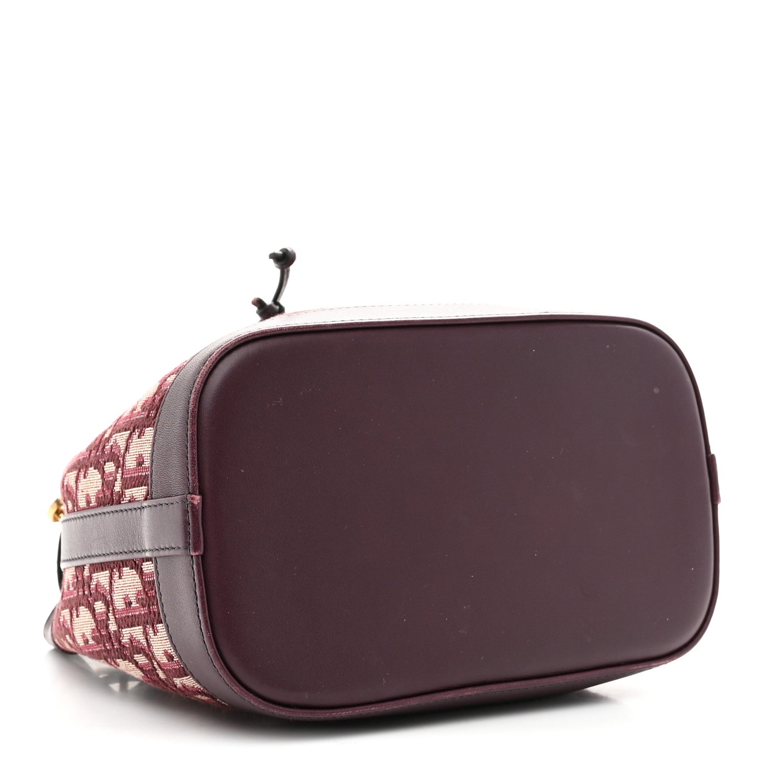 Oblique Drawstring Chain Bucket Bag Burgundy