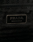 Tessuto Nylon Saffiano Double Buckle Messenger Shoulder Bag Black