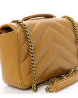 Lambskin Chevron Quilted Small Loulou Bag Sunflower