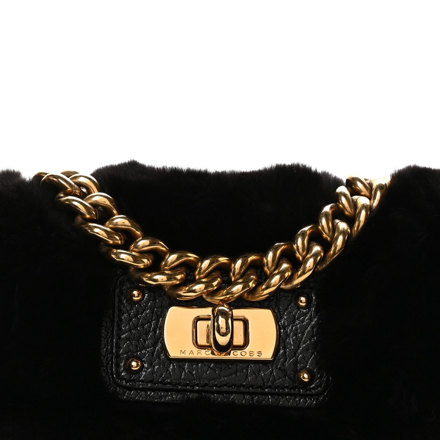 Faux Fur Clutch Black