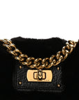 Faux Fur Clutch Black