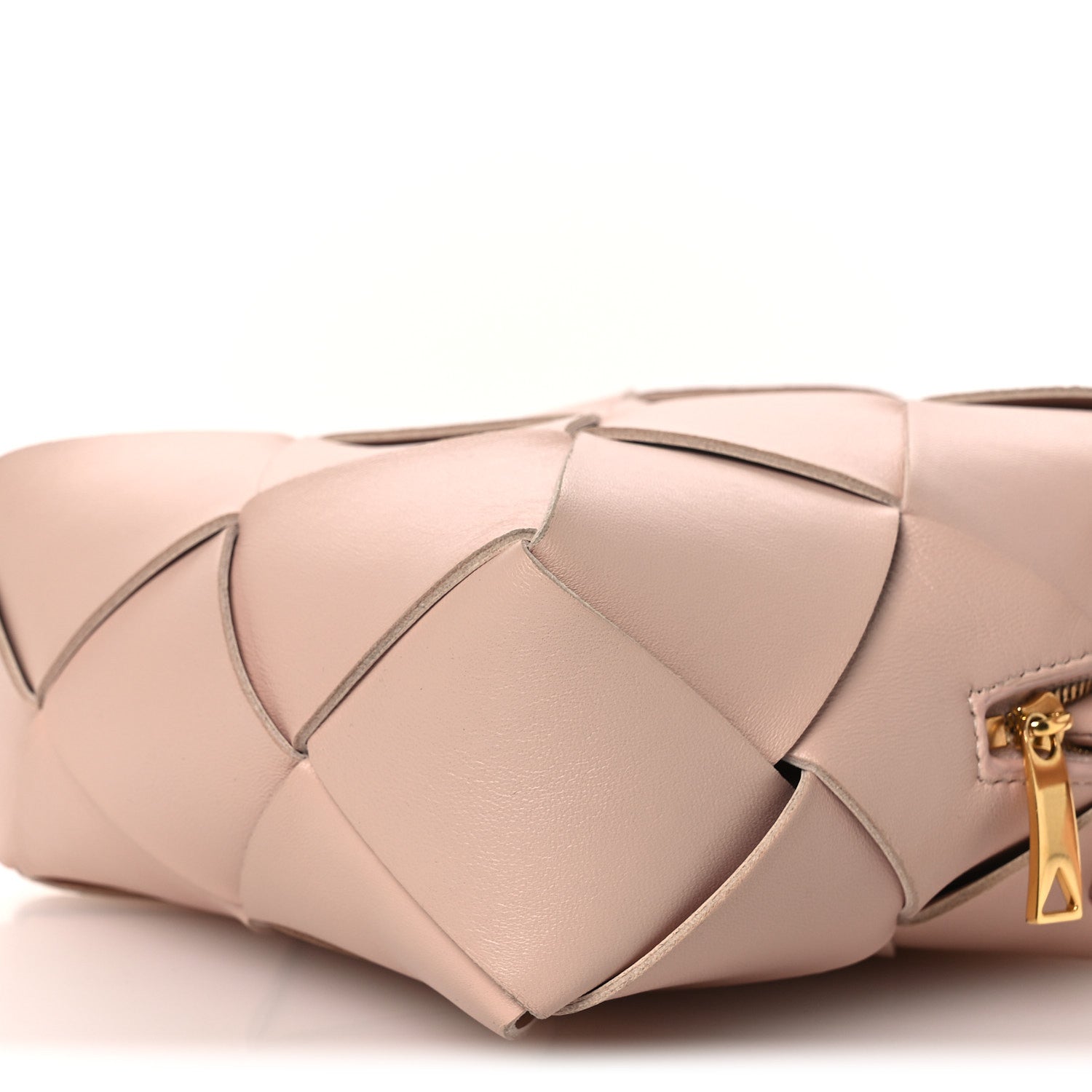 Lambskin Maxi Intrecciato Mini Cassette Camera Bag Macaroon