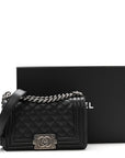 Caviar Quilted Small Boy Flap Black