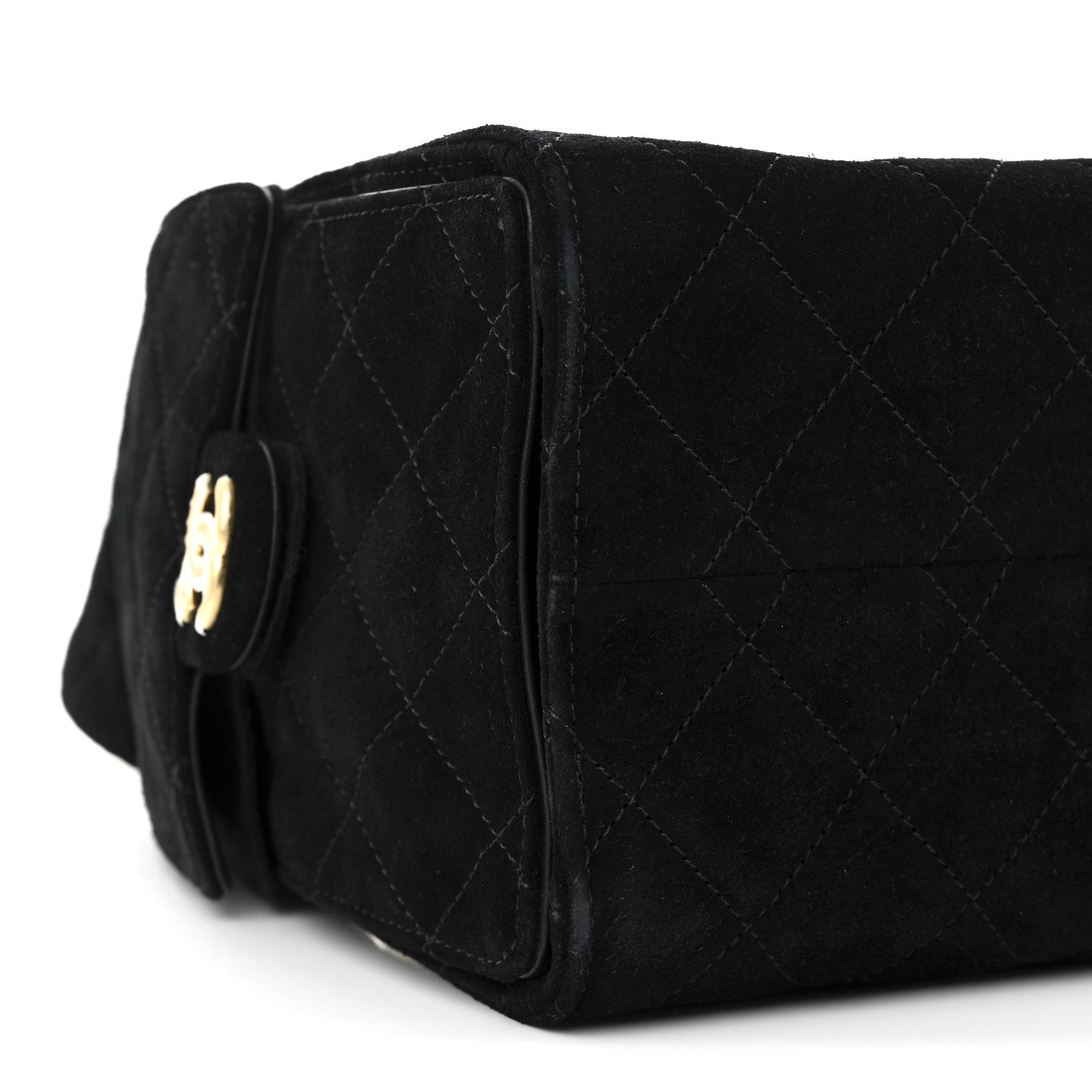 Suede Quilted Small CHNL 25 Handbag Black