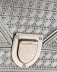 Metallic Patent Micro-Cannage Baby D1ORama Flap Bag Silver