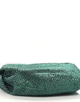 Crystal Embellished Satin Mini Hotfix Jodie Emerald