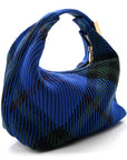 Canvas Knitted Check Mini Peg Duffle Bag Knight