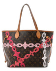 Monogram Bay Neverfull MM Rose Ballerine Poppy