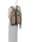 GG Supreme Monogram Medium Ophidia Day Backpack Brown