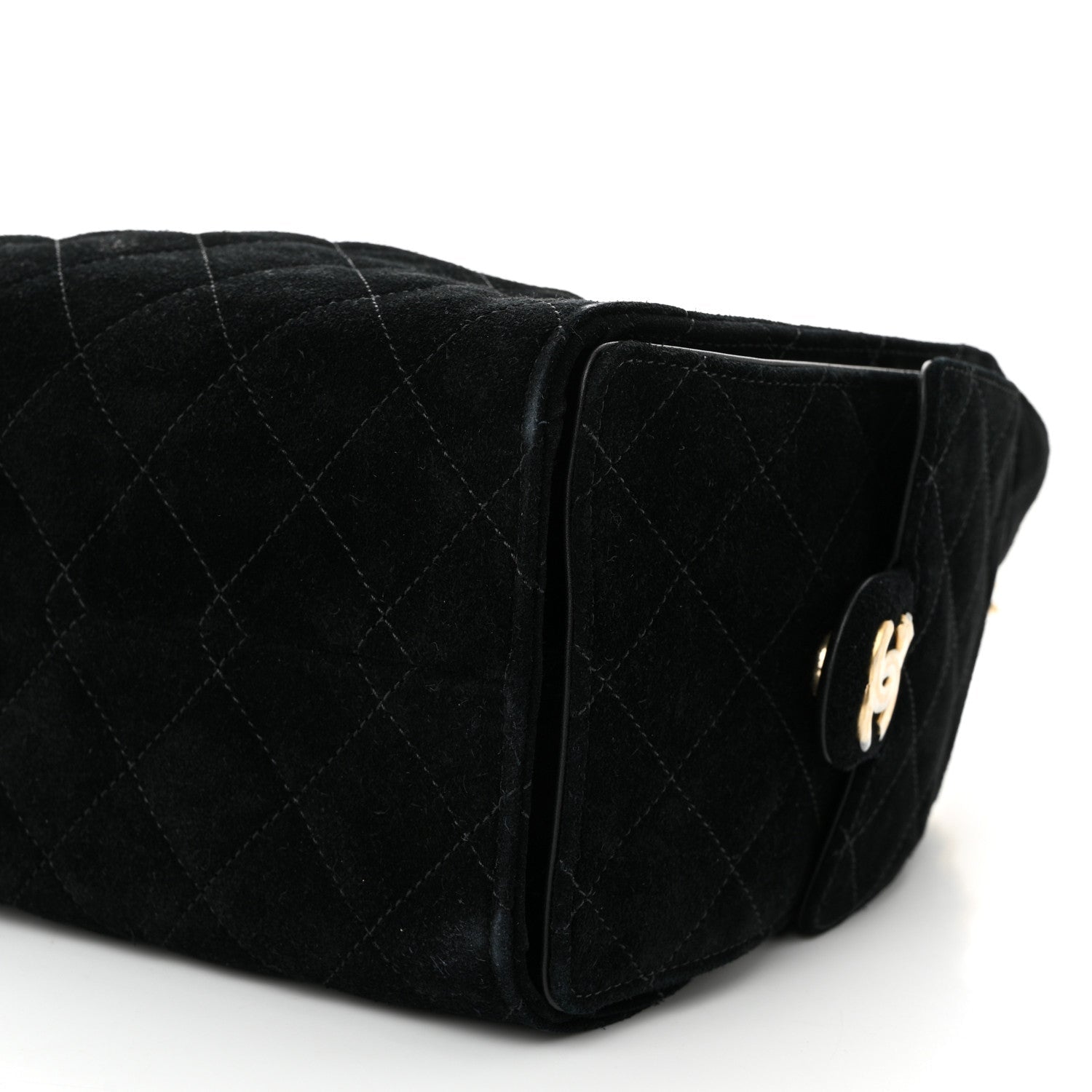 Suede Quilted Small CHNL 25 Handbag Black