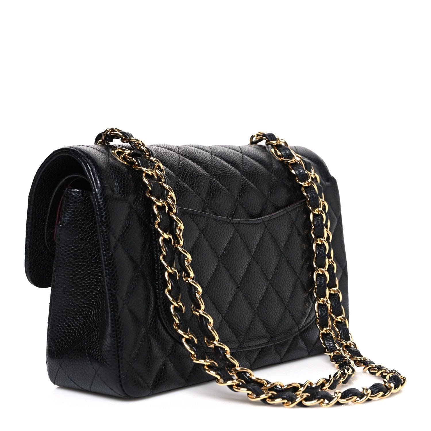 Caviar Quilted Small Double Flap Black
