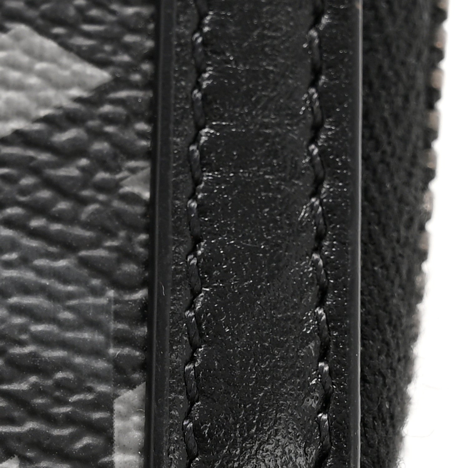 Coated Canvas La Greca Signature  Black Gray