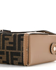 Recycled Fabric Jacquard Vitello King FF 1974 Baguette Soft Trunk Tobacco Moro Sand