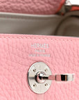 Taurillon Clemence Verso Mini Lindy 20 Rose Sakura Gris Perle