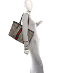 GG Supreme Monogram Medium Ophidia Shopping Tote Brown