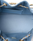 Washed Denim Quilted Small CHNL 25 Handbag Blue