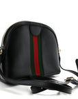 Calfskin GG Web Small Ophidia Dome Shoulder Bag Black