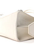 Semi Shiny Calfskin Crocodile Embossed Neo Classic Silver Hardware Nano City Crossbody White