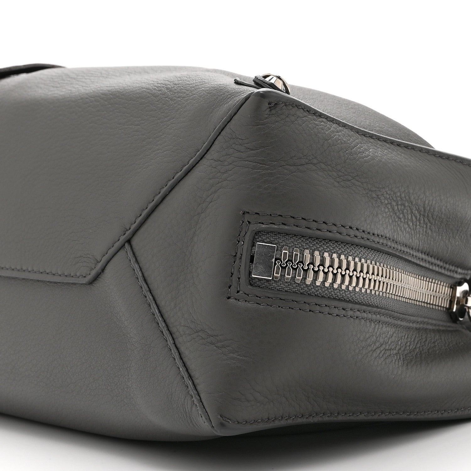 Veau Papier A6 Zip Around Tote Gris Fossile