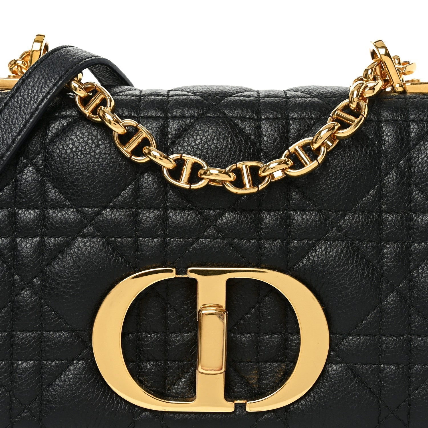 Calfskin Cannage Small Caro Bag Black