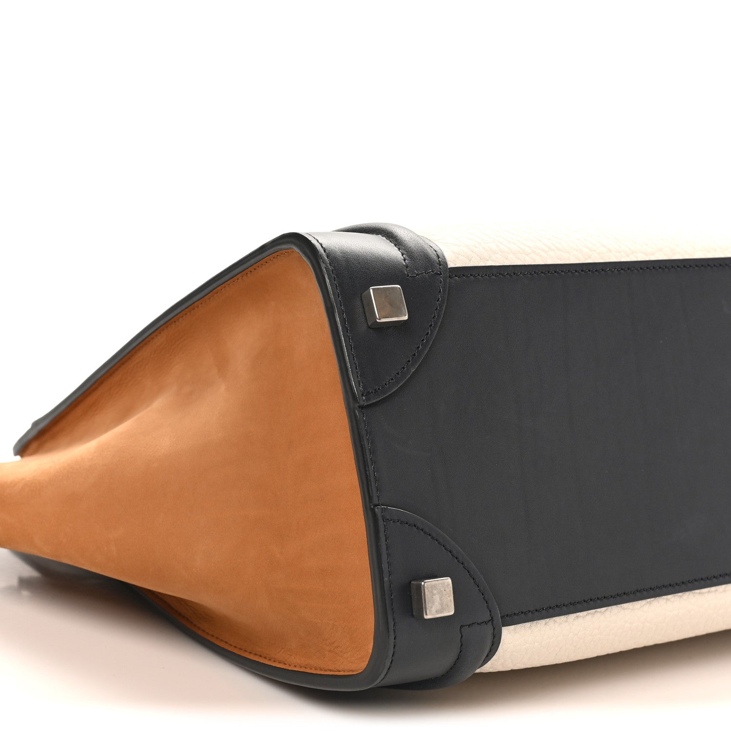 Baby Grained Calfskin Nubuck Micro Tri-Color Luggage White