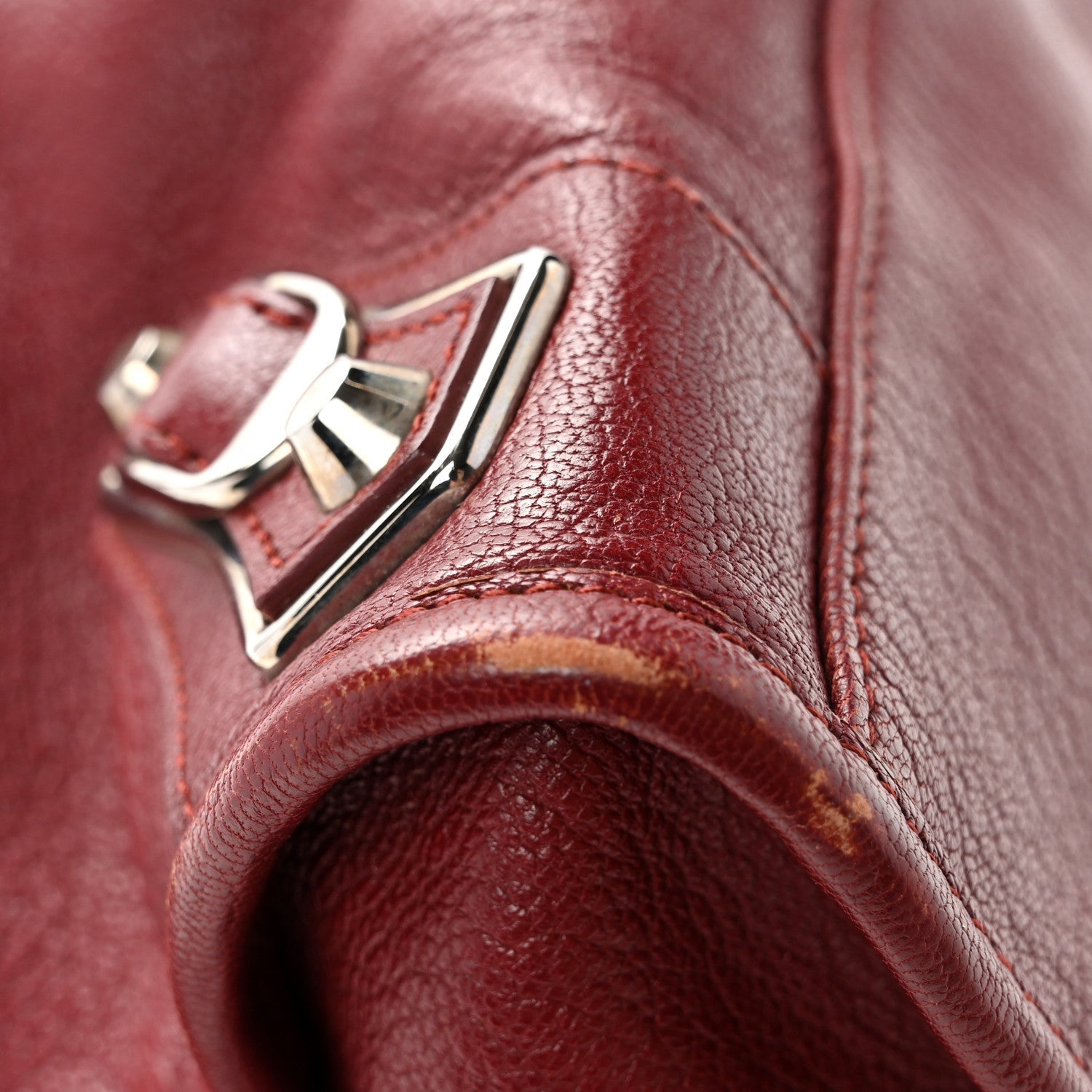 Chevre Silver Metallic Edge Hardware City Cassis