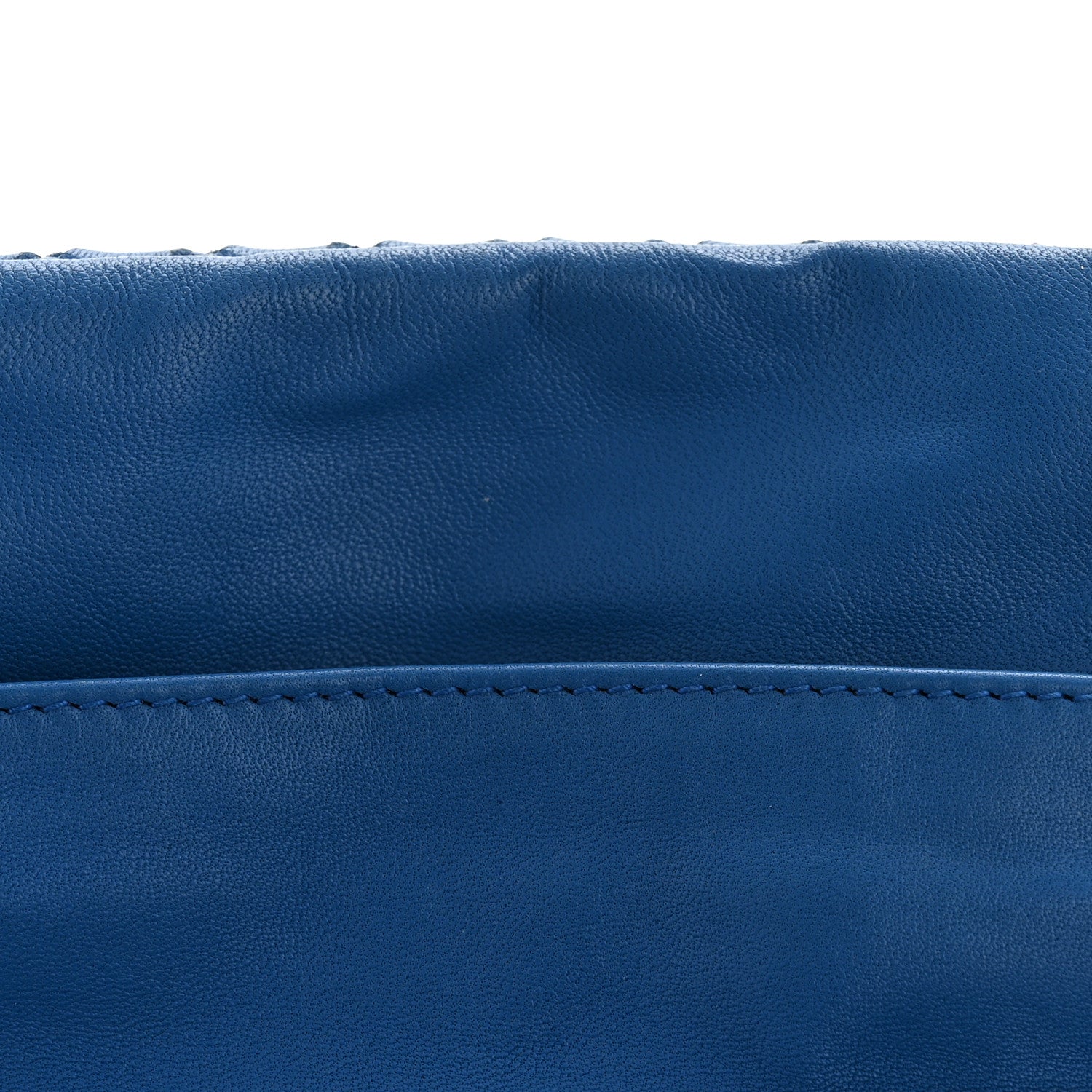 Nappa Intrecciato Small Chain Crossbody Blue