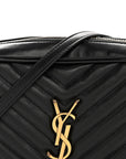 Calfskin Matelasse Monogram Lou Camera Bag Black