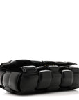 Paper Calfskin Maxi Intreccio Padded Cassette Crossbody Bag Black