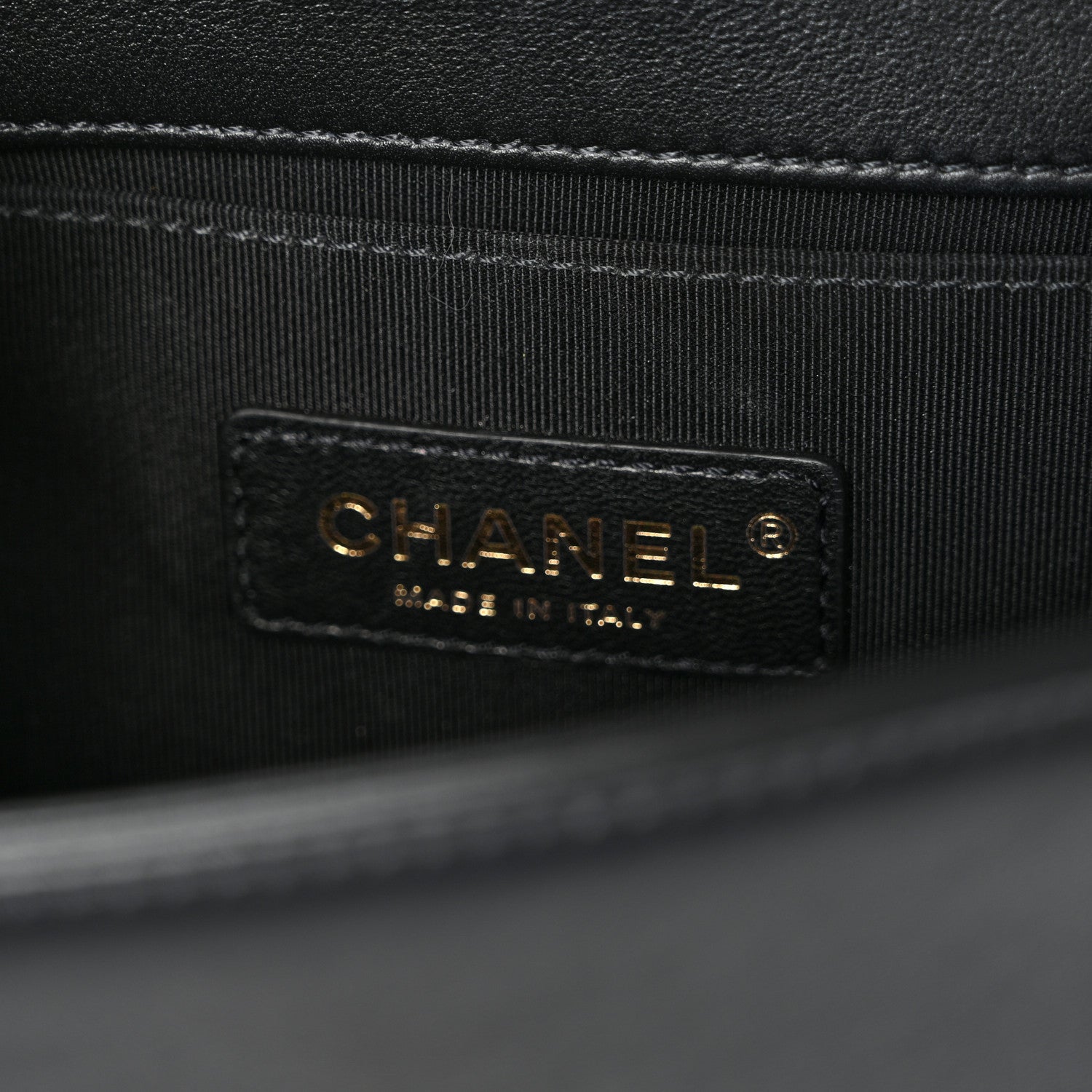 Calfskin Quilted Small Boy Flap Black