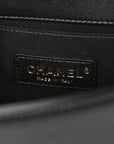 Calfskin Quilted Small Boy Flap Black