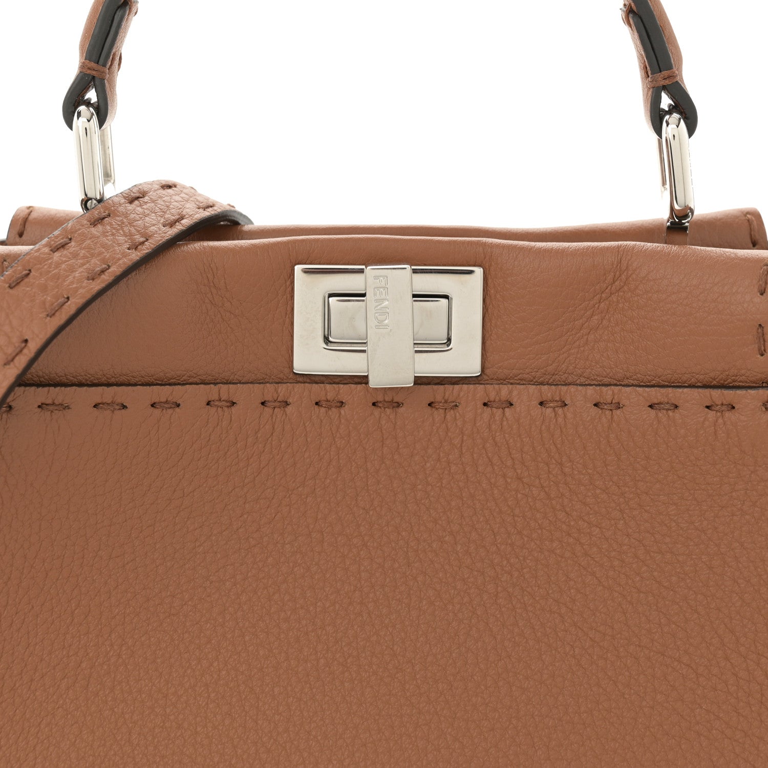 Cuoio Romano Selleria Bi-Color Mini Peekaboo Iconic Satchel Mou Milk