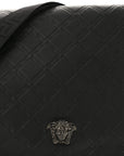 Calfskin Embossed Medusa Messenger Bag Black