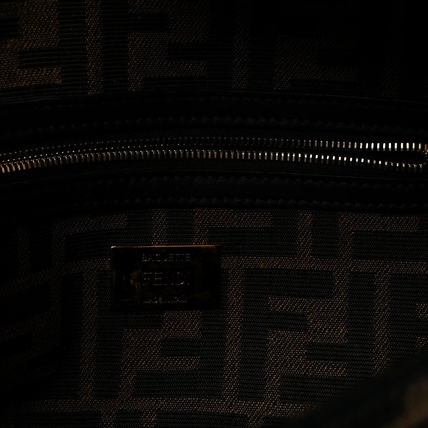 Fabric Jacquard FF 1974 Medium Baguette Tobacco Moro Black