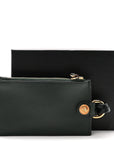 Calfskin Medusa Lanyard Zip Pouch Card Holder Bottle Green