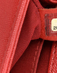Caviar Quilted Small Boy Flap Red
