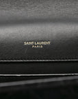 Velvet Tri-Quilt Monogram Medium College Bag Black