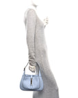 Grained Calfskin Web Medium Jackie 1961 Hobo Light Blue