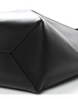 Shiny Calfskin Medium Puzzle Fold Tote Black