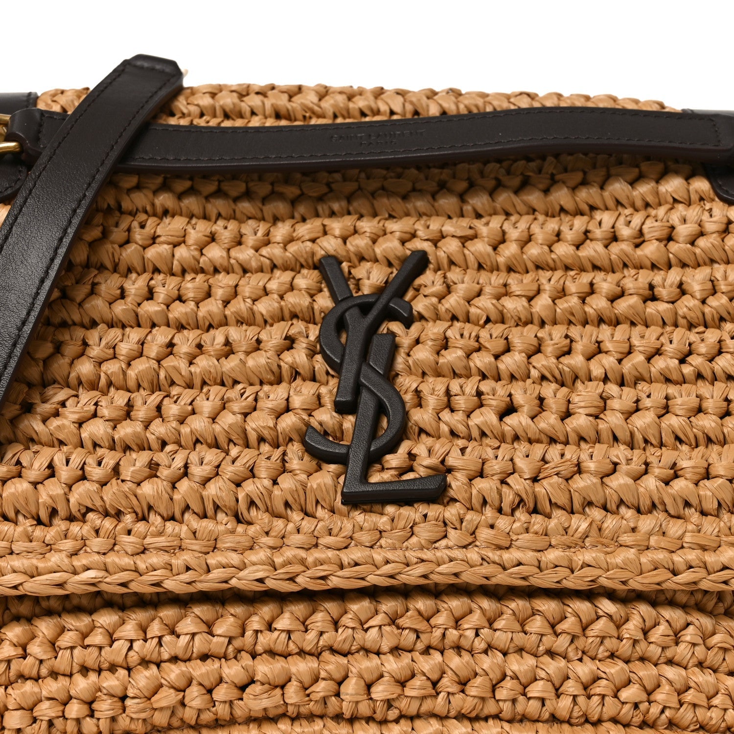 Raffia Calfskin Monogram Medium Niki Chain Satchel Natural