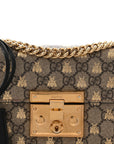 GG Supreme Monogram Bees Small Padlock Shoulder Bag Black