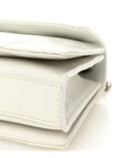 Crushed Calfskin Quilted Small Crush Chain Bag Optic White
