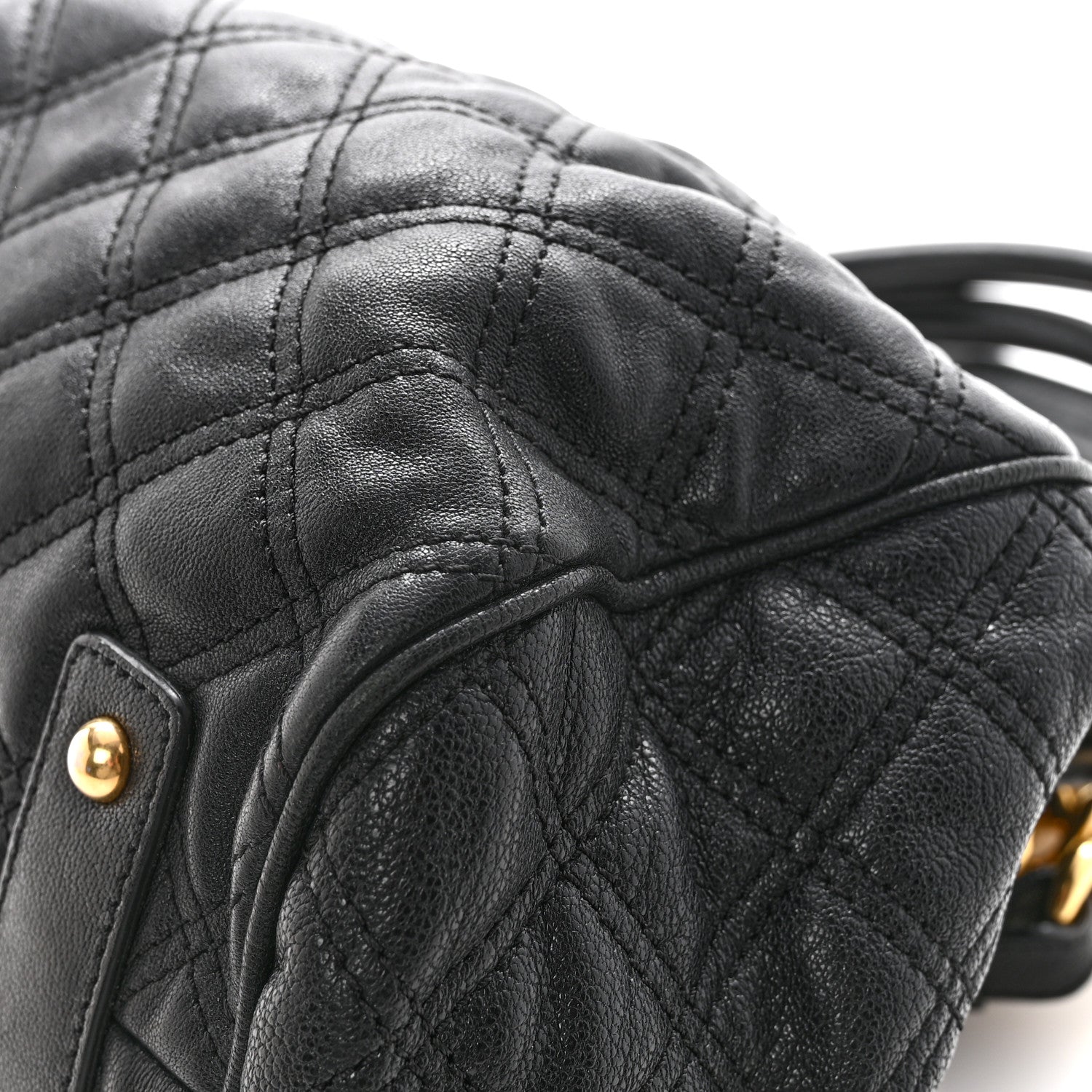Calfskin Quilted Stam Black