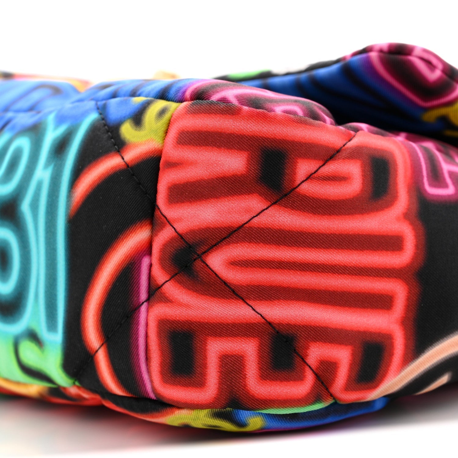 Fabric Printed Medium CHNL 19 Flap Black Multicolor