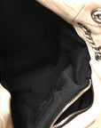Lambskin Quilted Medium Loulou Puffer Monogram Chain Satchel Crema Soft