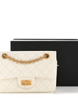 Aged Calfskin Quilted 2.55 Reissue Mini Flap White