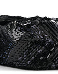 Sequins Chevron Mini Rectangular Flap Black Blue