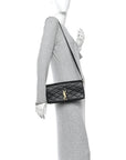 Lambskin Quilted Monogram Kate 99 Black