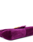 Velvet Matelasse Medium GG Marmont Shoulder Bag Fuchsia Violet Cyclamen