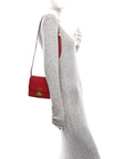 Smooth Calfskin Small Classic Box Flap Bag Red